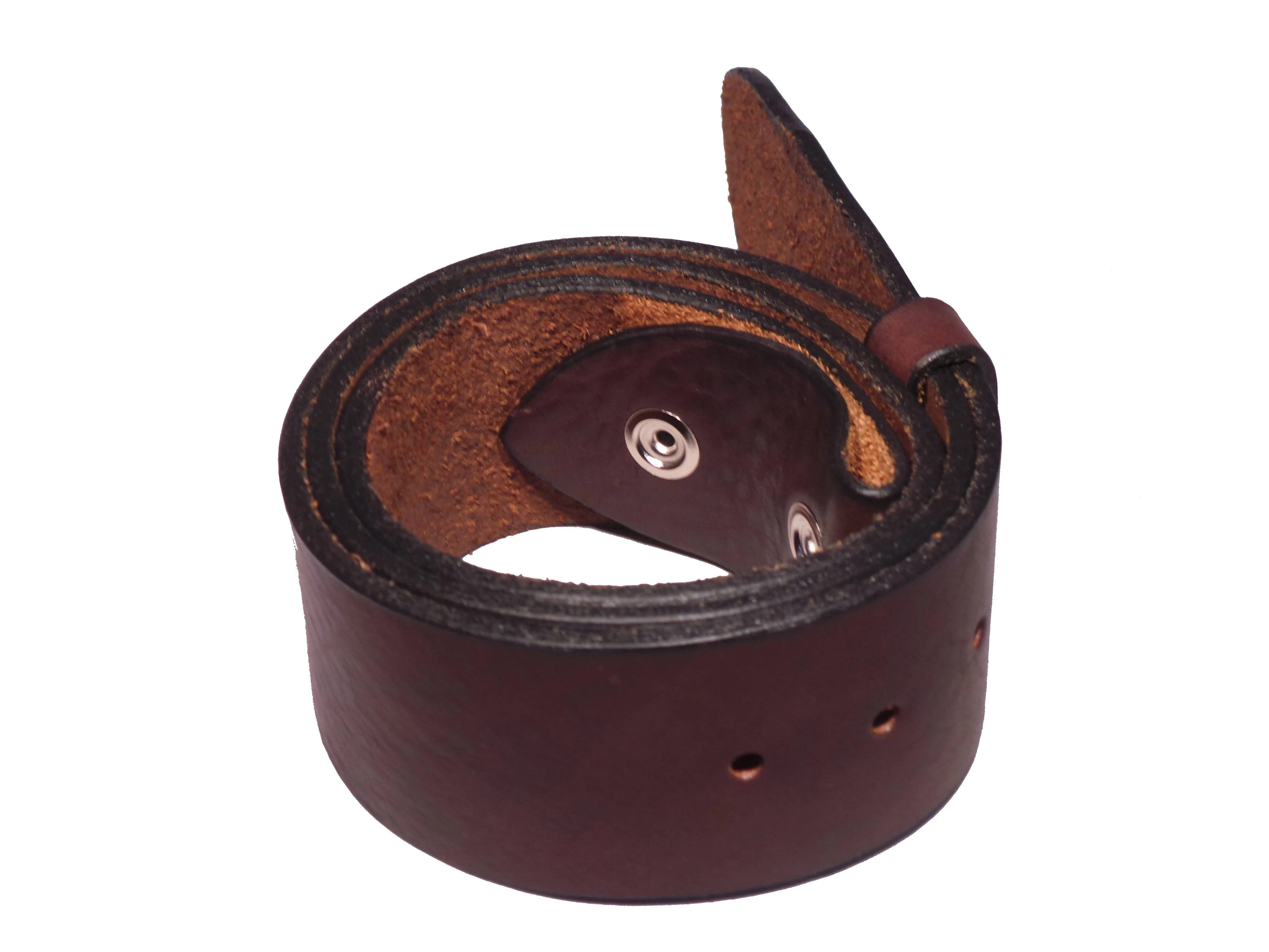 100% Real Dark Brown 1 3/4" Inch (45mm) Leather Belt Strap