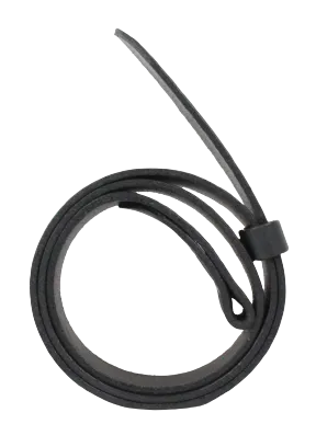 1.25 Inch (32mm) Wide Black Leather Belt Strap with Chicago Screws