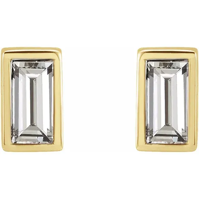 14K Gold 0.28 CTW Sky Blue Topaz Bezel-Set Earrings