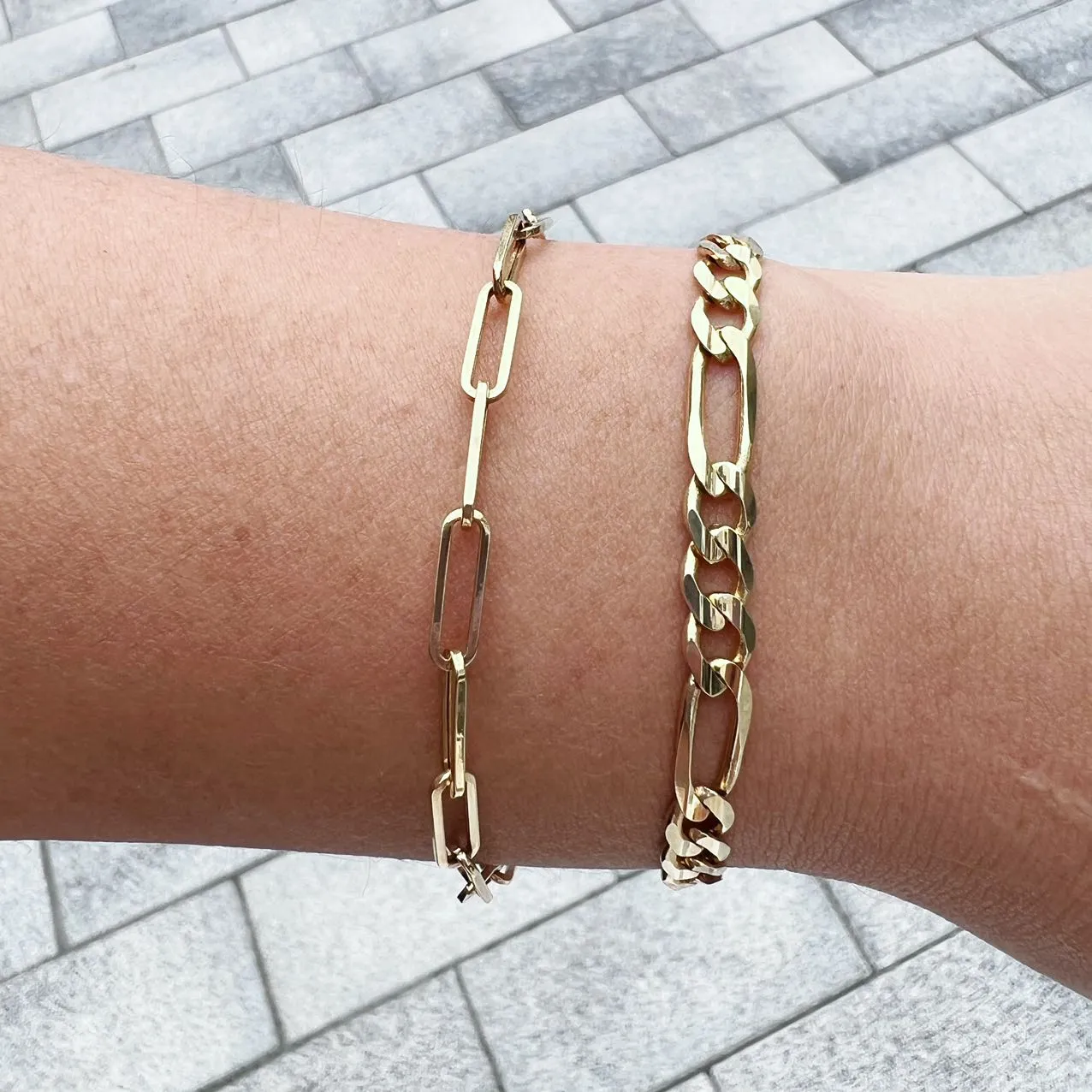 14K Yellow Gold Paperclip Chain Bracelet