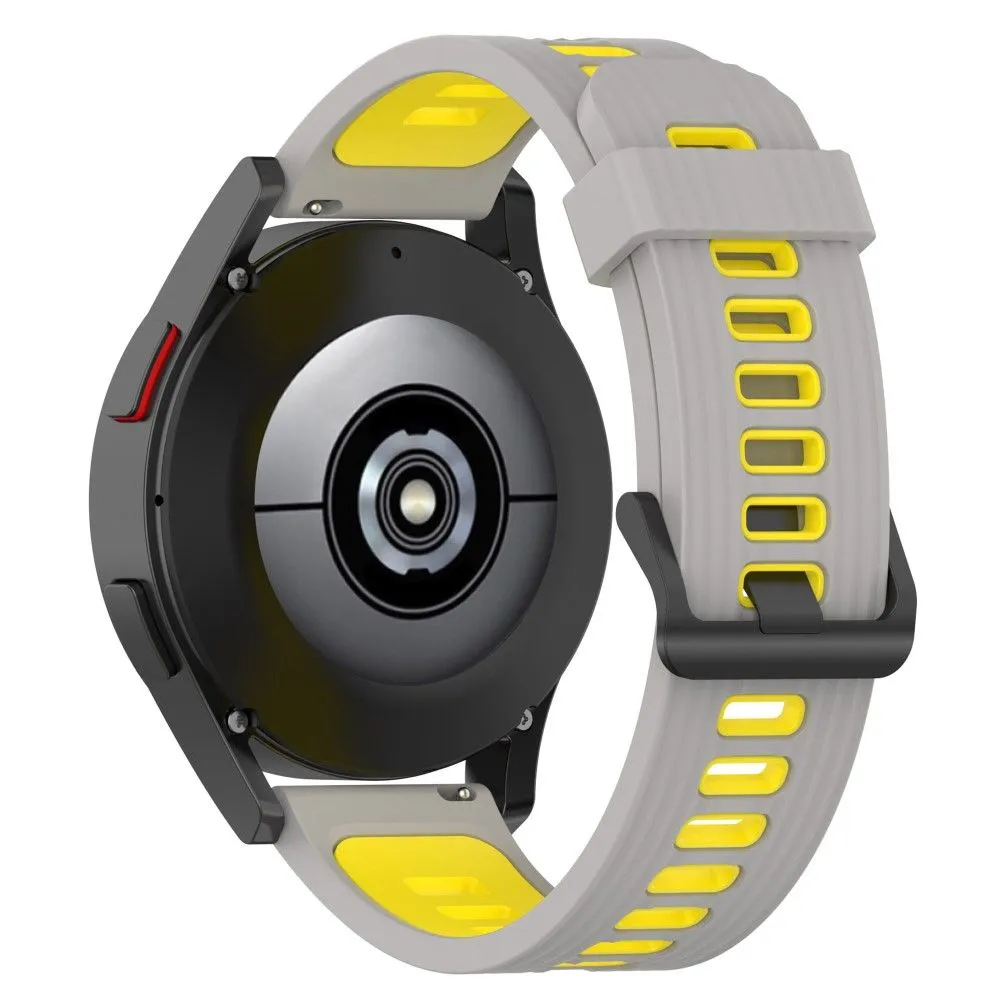20mm Universal bi-color silicone watch strap - Grey / Yellow