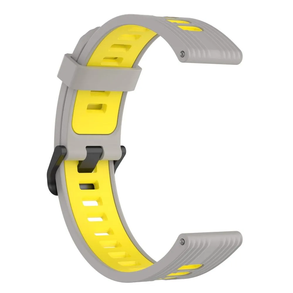 20mm Universal bi-color silicone watch strap - Grey / Yellow