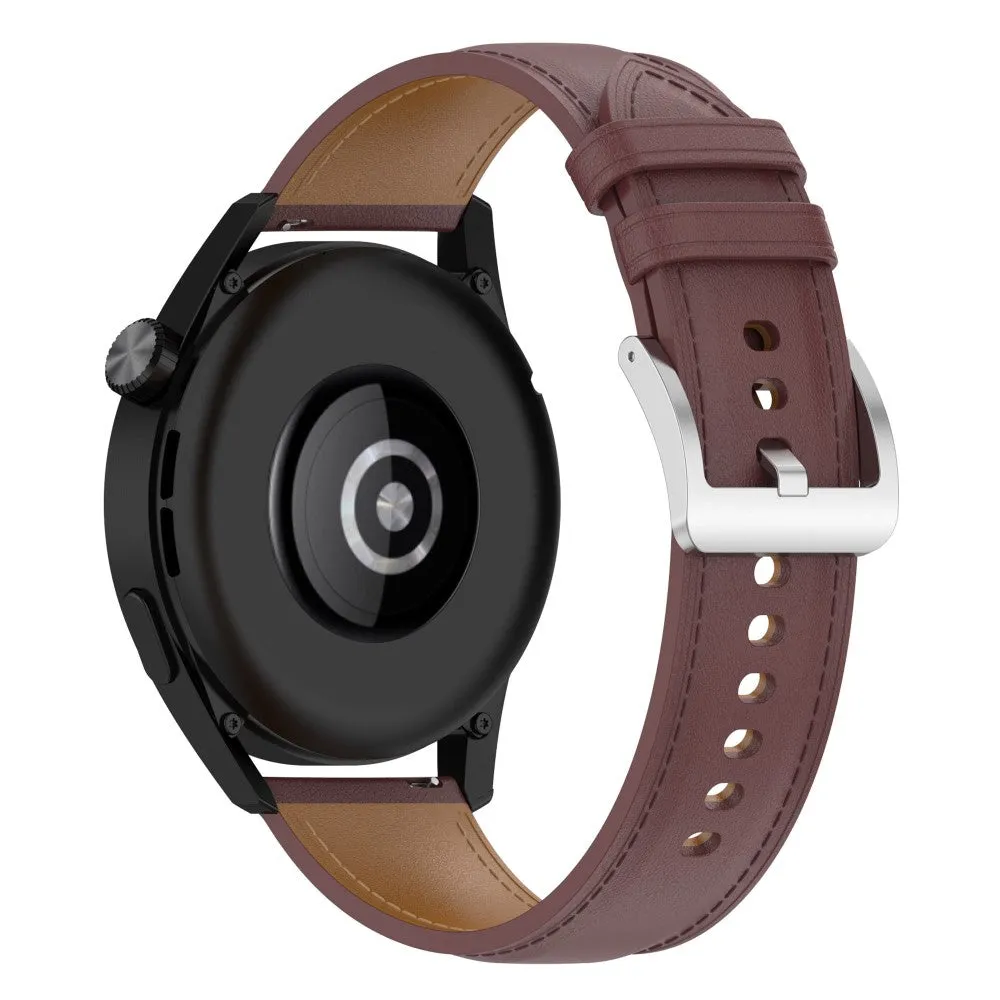 22mm Universal cool genuine leather watch strap - Dark Brown