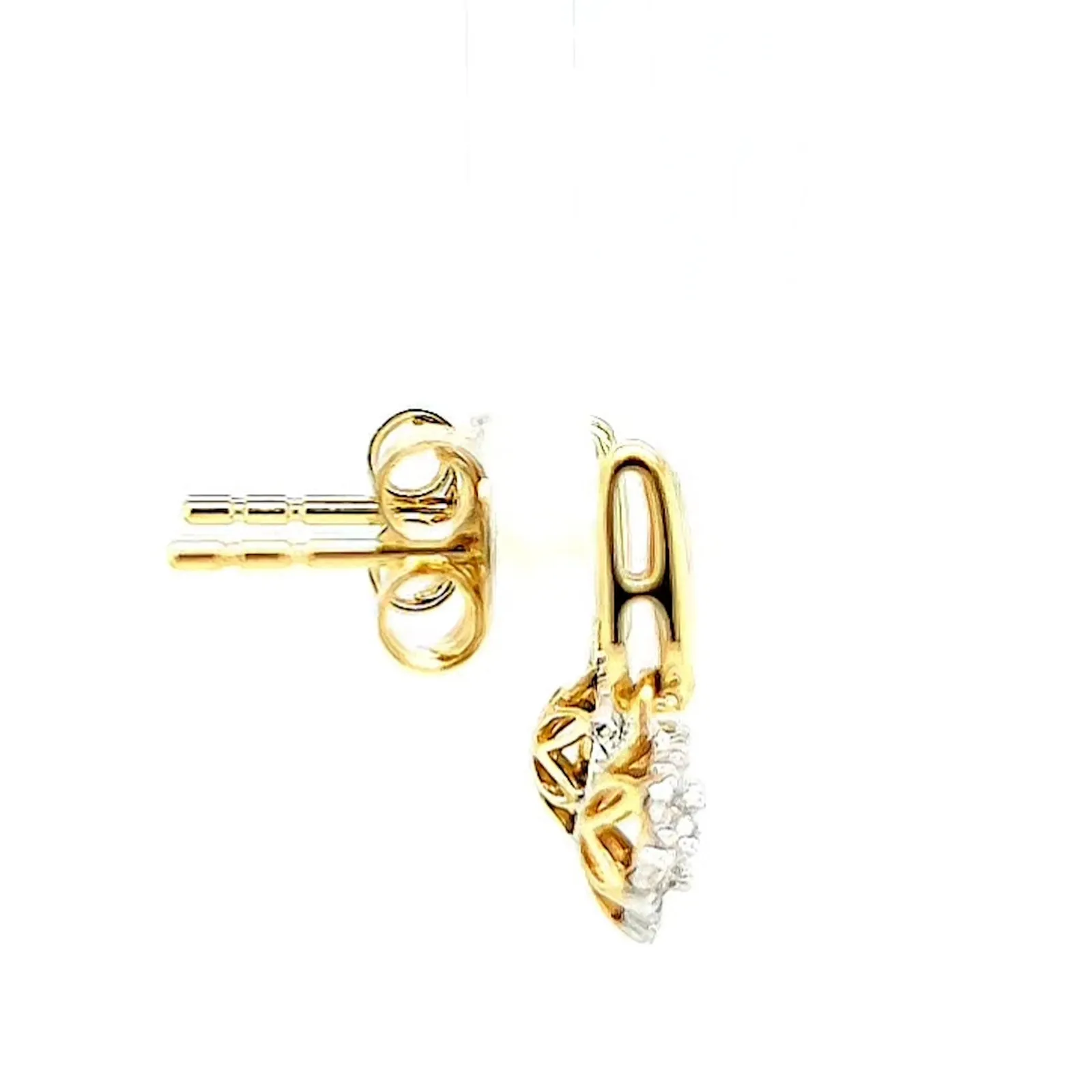 9ct Yellow Gold Round Brilliant Cut with 0.10 CARAT tw of Diamonds Drop Earrings