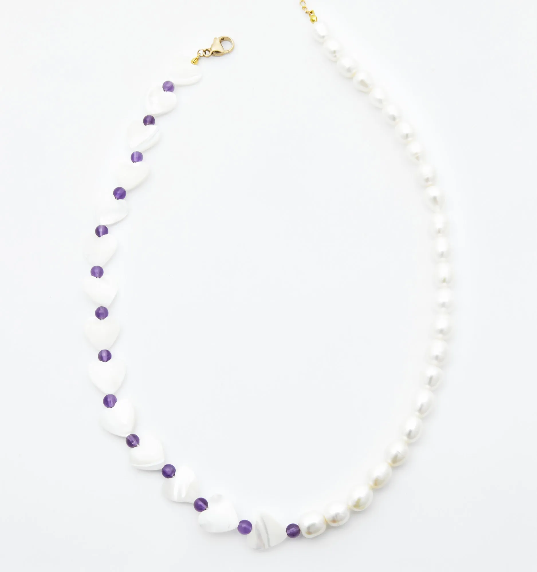 Amethyst & Pearl Choker Necklace