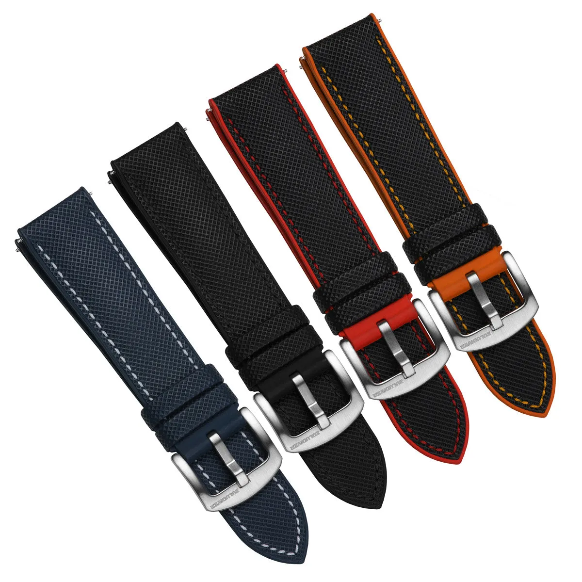 ANVIL FKM Rubber Watch Strap - Black / Red