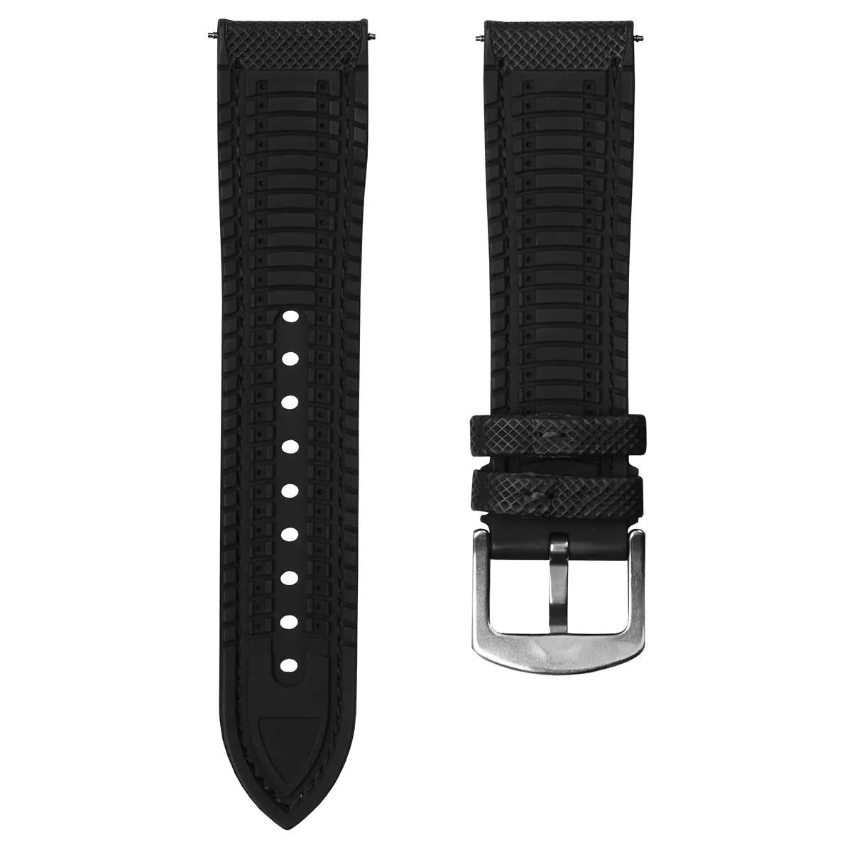 ANVIL FKM Rubber Watch Strap - Black / Red