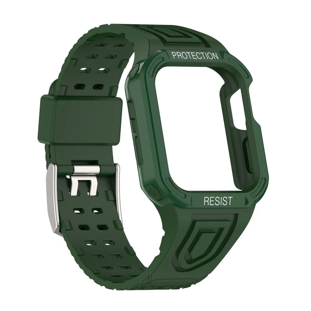 Apple Watch (41mm) color contrast watch strap    protective case - Midnight Green / Green