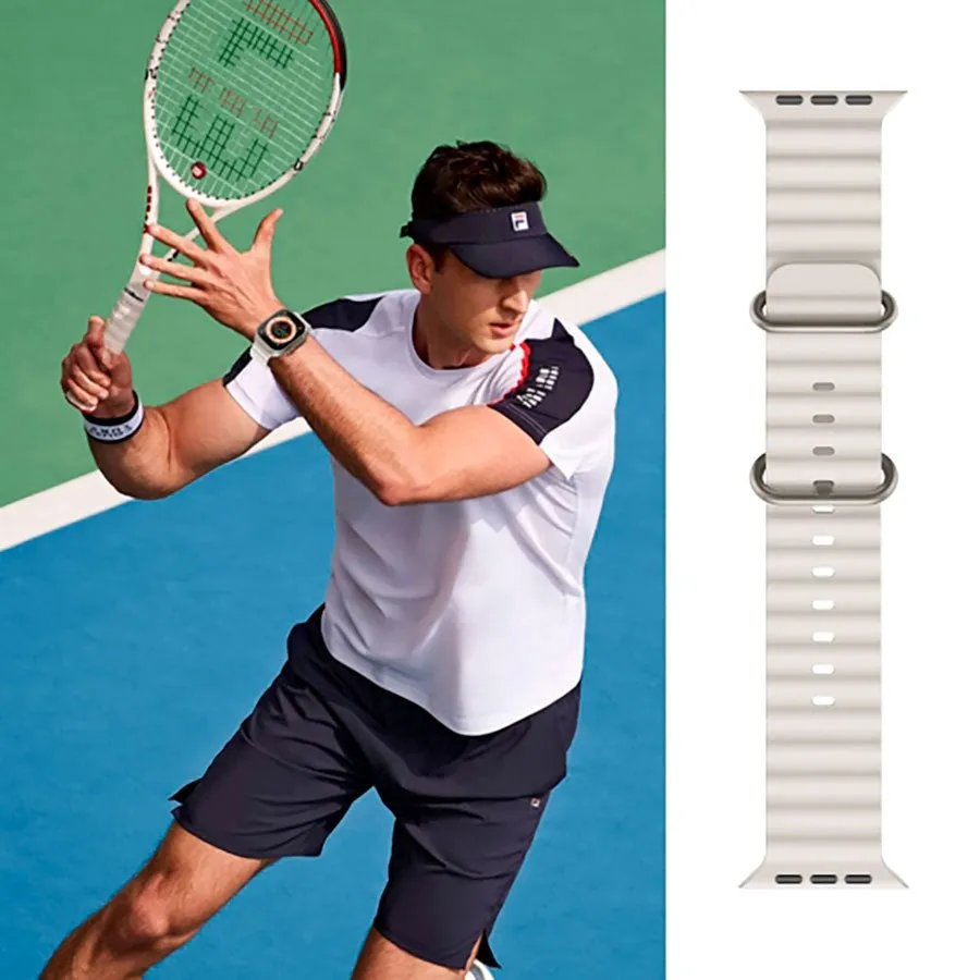Apple Watch (42/44/SE/45/46/49mm) Tech-Protect Iconband Pro Silikone Rem - Beige