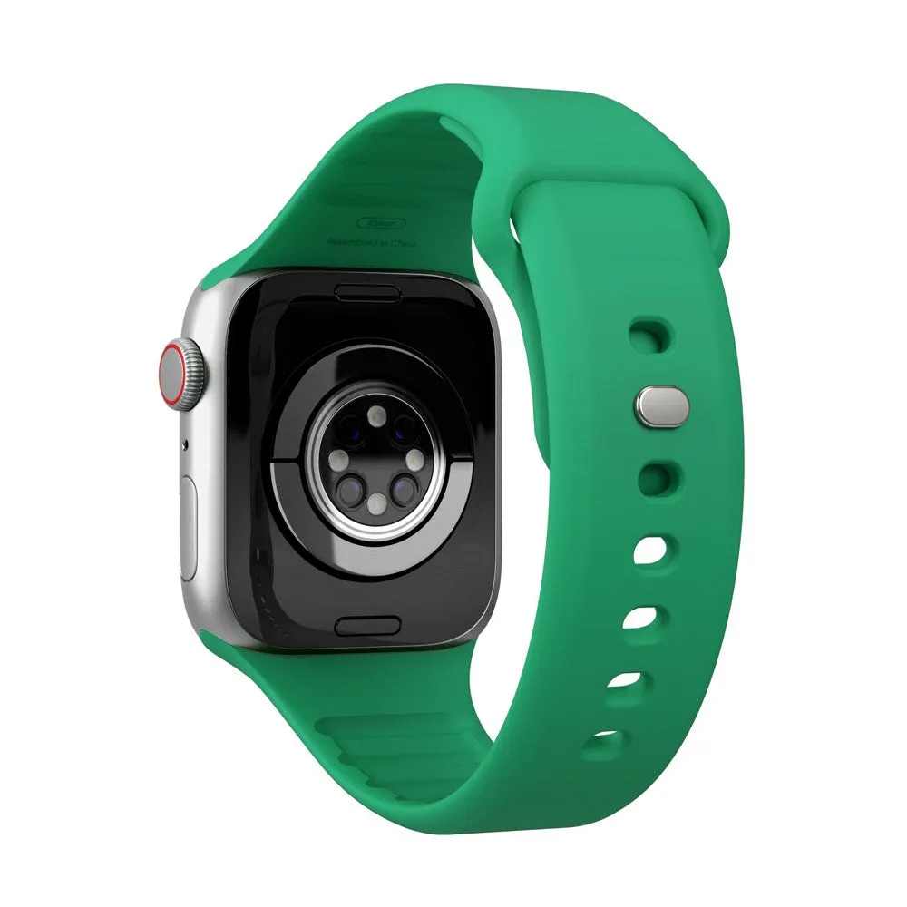 Apple Watch (42/44/SE/45/46/49mm) Vonmählen Classic Band 2 Genanvendt Silikone Rem - Grøn