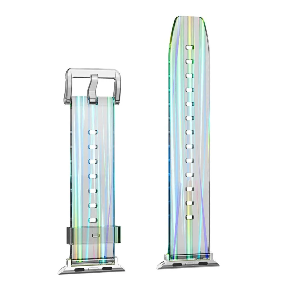 Apple Watch (45mm) flexible transparent watch strap -  Transparent Blue