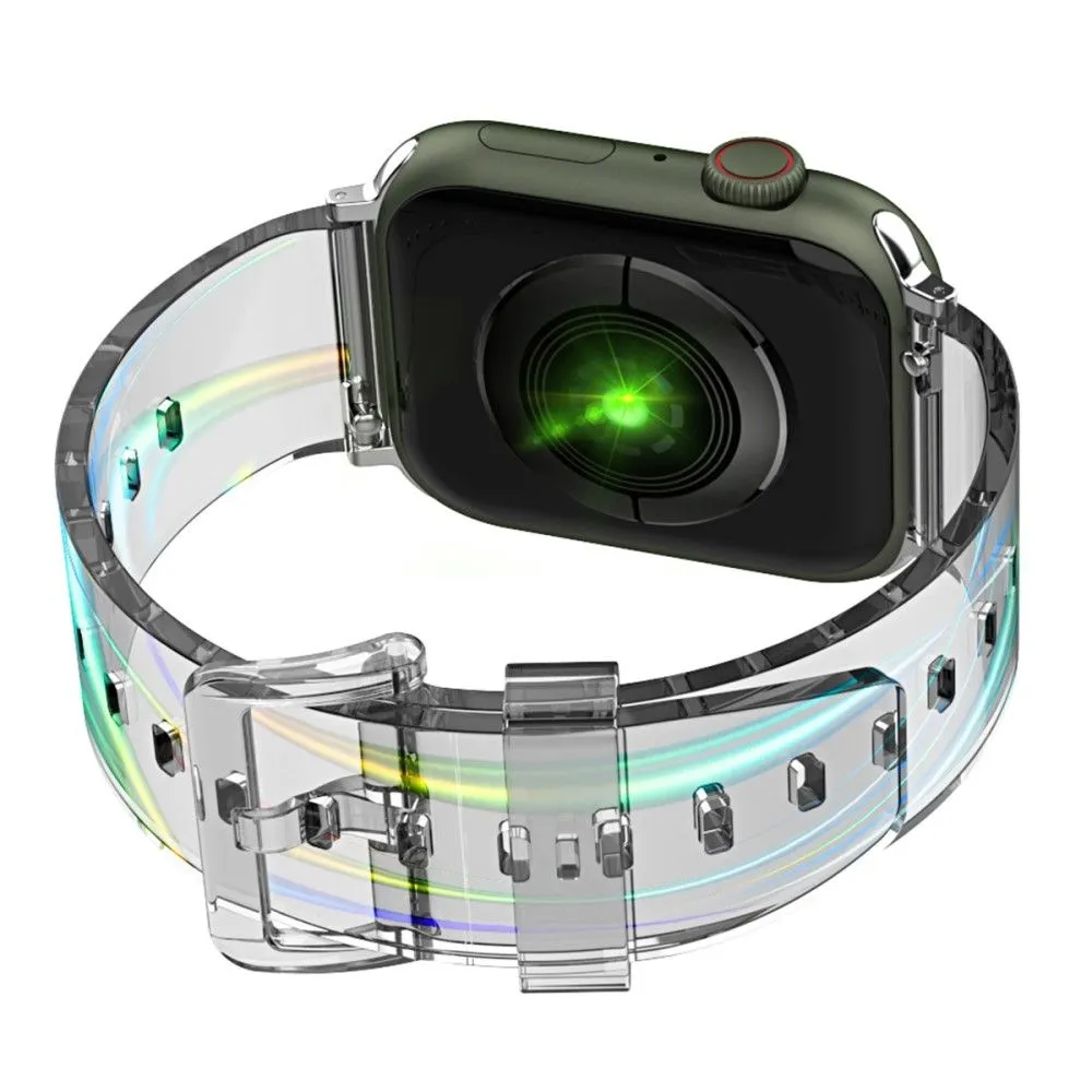 Apple Watch (45mm) flexible transparent watch strap -  Transparent Blue