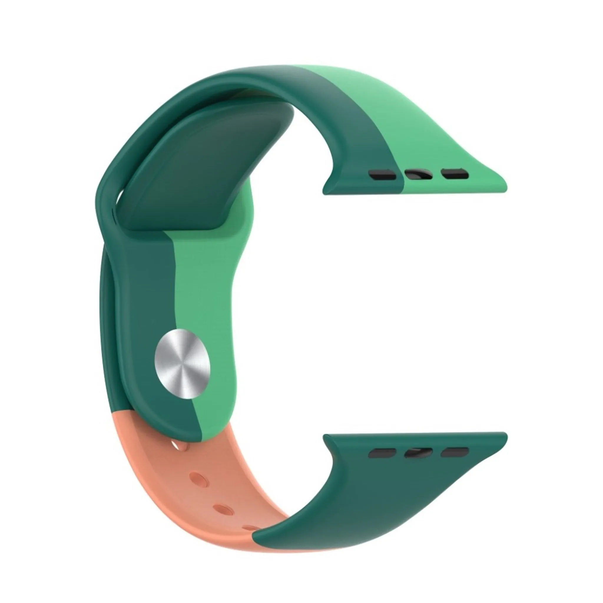 Apple Watch Series 6 / 5 44mm three color style silicone watch band - Green / Blue / Pink / Size: L
