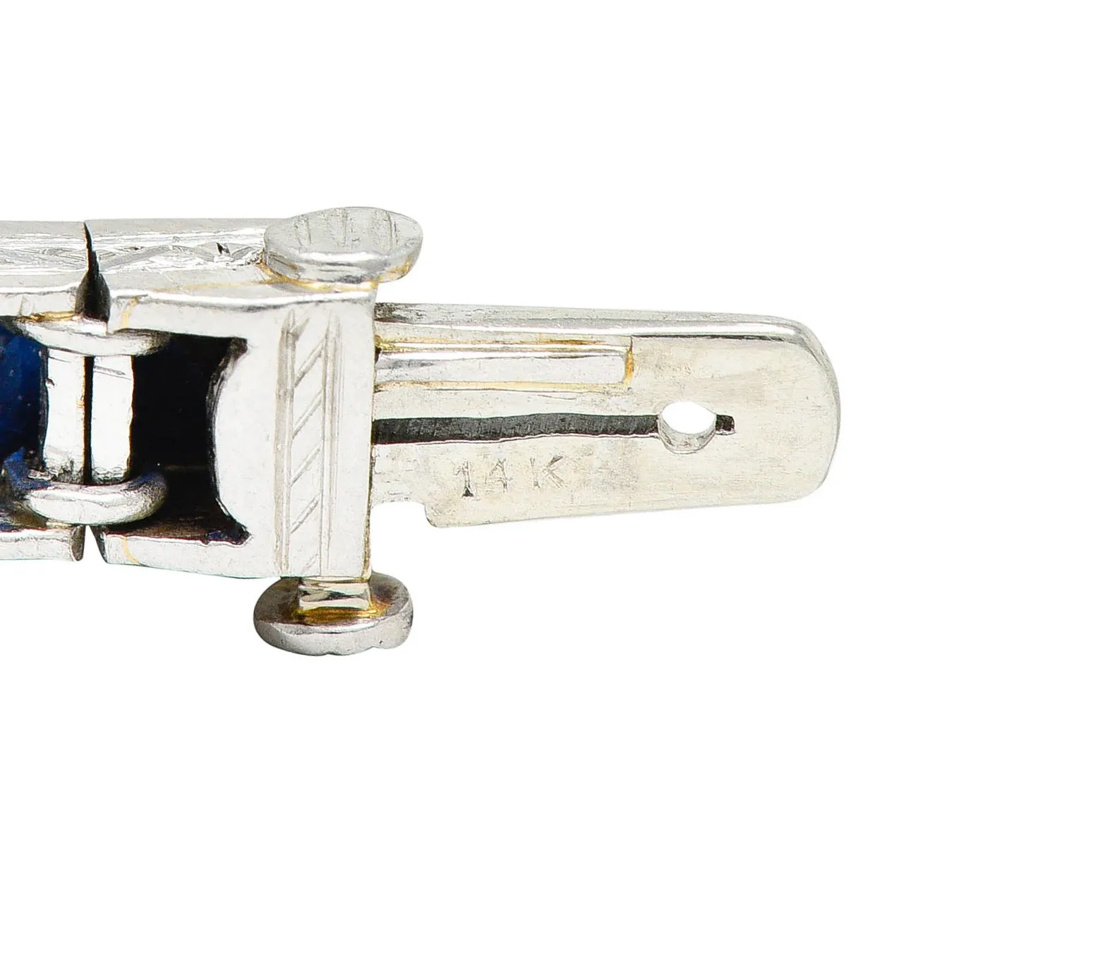 Art Deco 14.00 CTW French Cut Sapphire Platinum Line Bracelet