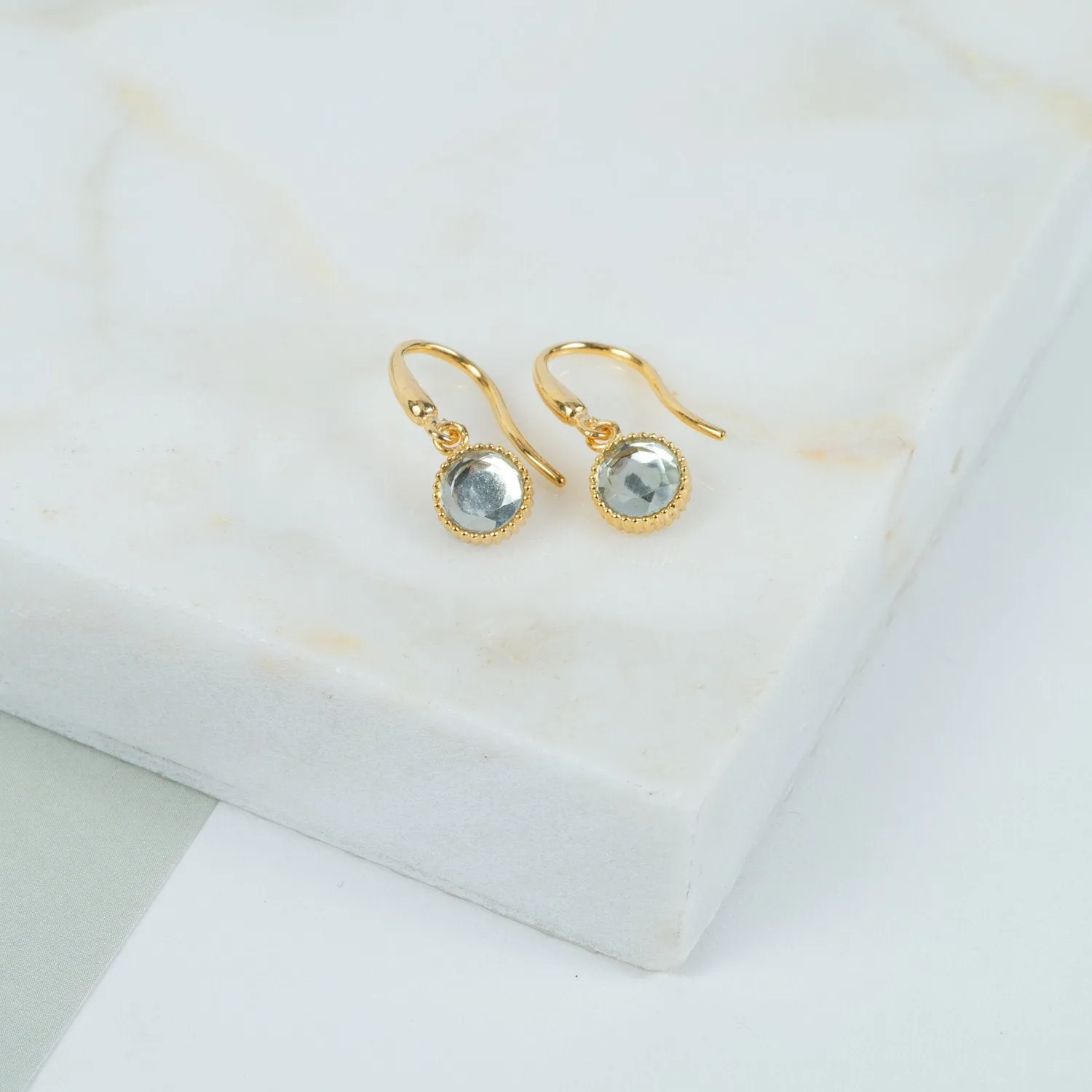 Barcelona August Green Amethyst Birthstone Hook Earrings
