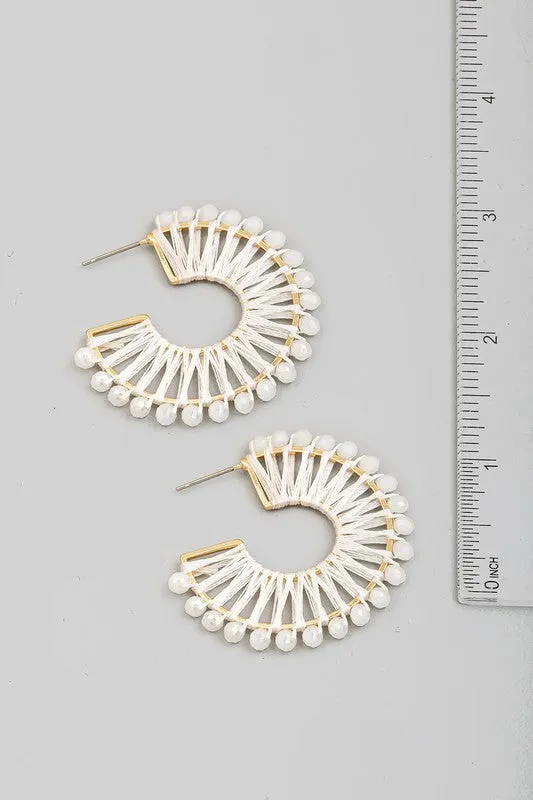Bead Threaded Hoop Earrings