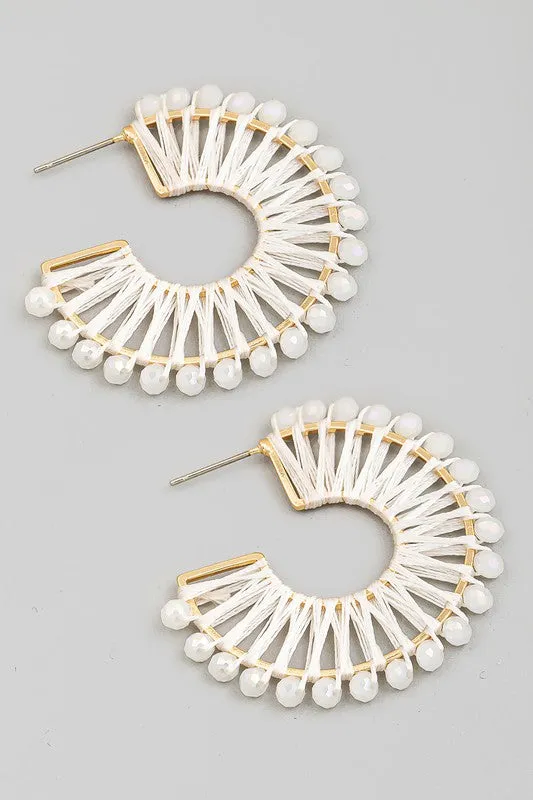 Bead Threaded Hoop Earrings