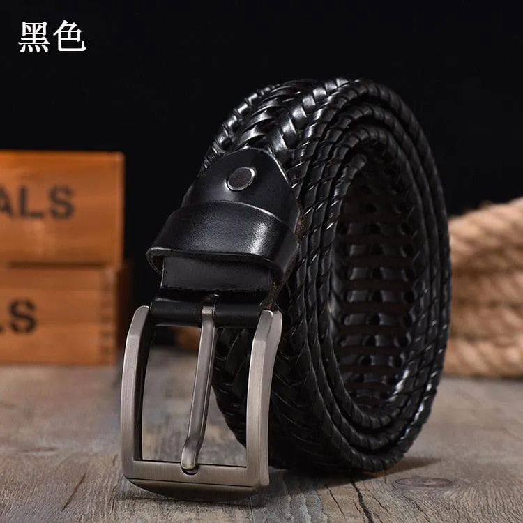 Belt for Men Belt Luxury Genuine Leather Cow Straps Hand Knitted Designer Men for Jeans Girdle Male Belts
