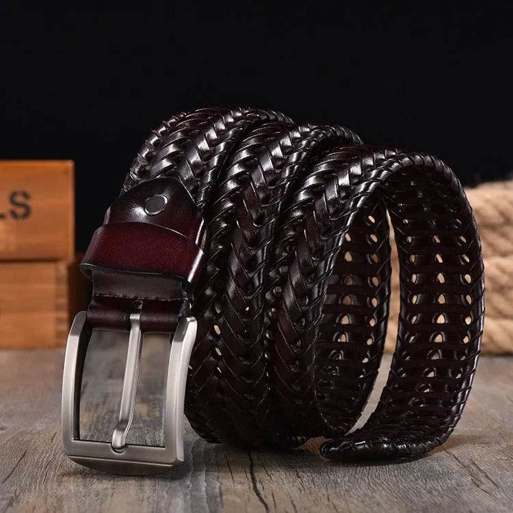 Belt for Men Belt Luxury Genuine Leather Cow Straps Hand Knitted Designer Men for Jeans Girdle Male Belts