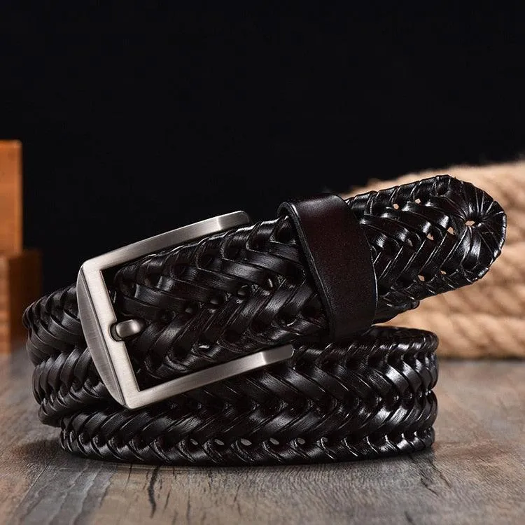 Belt for Men Belt Luxury Genuine Leather Cow Straps Hand Knitted Designer Men for Jeans Girdle Male Belts