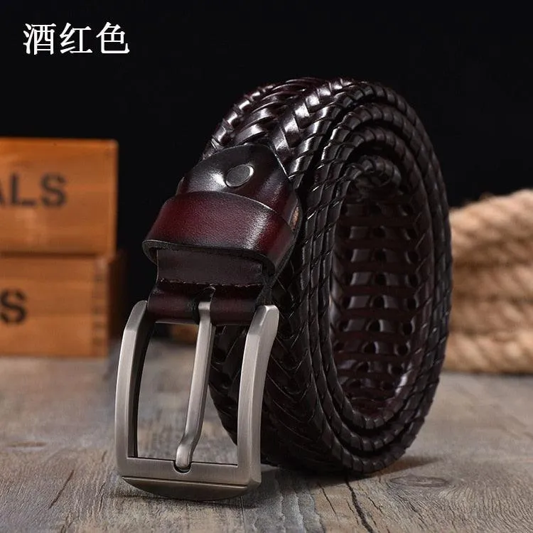 Belt for Men Belt Luxury Genuine Leather Cow Straps Hand Knitted Designer Men for Jeans Girdle Male Belts