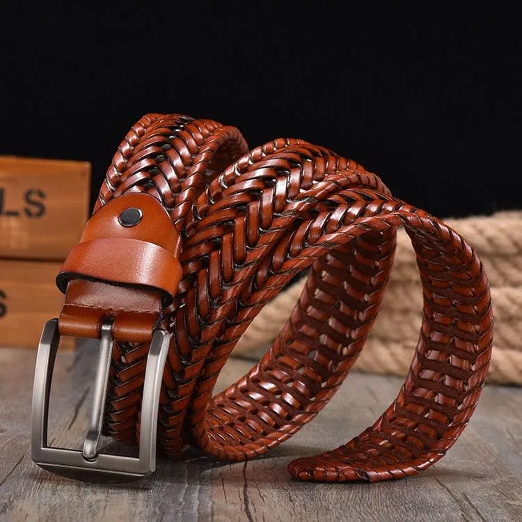 Belt for Men Belt Luxury Genuine Leather Cow Straps Hand Knitted Designer Men for Jeans Girdle Male Belts