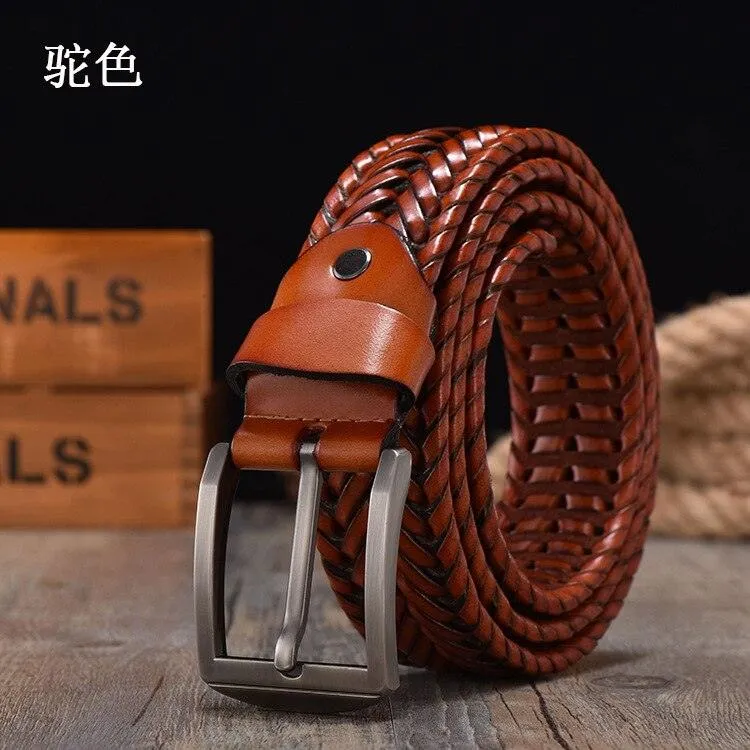 Belt for Men Belt Luxury Genuine Leather Cow Straps Hand Knitted Designer Men for Jeans Girdle Male Belts
