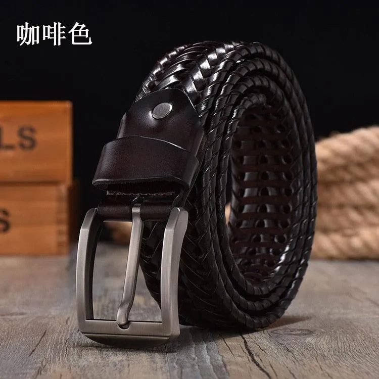 Belt for Men Belt Luxury Genuine Leather Cow Straps Hand Knitted Designer Men for Jeans Girdle Male Belts