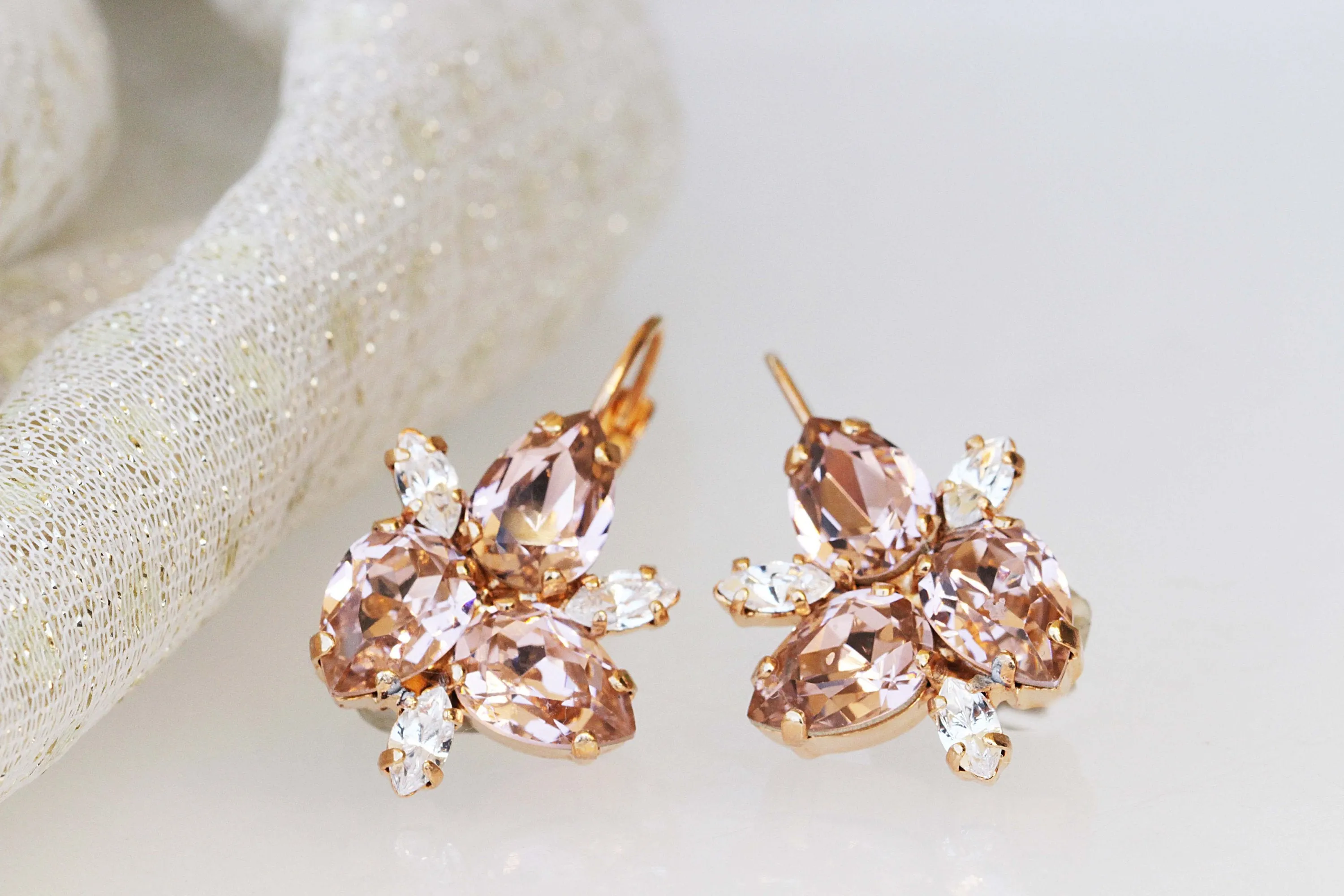 BLUSH BRIDESMAID EARRINGS