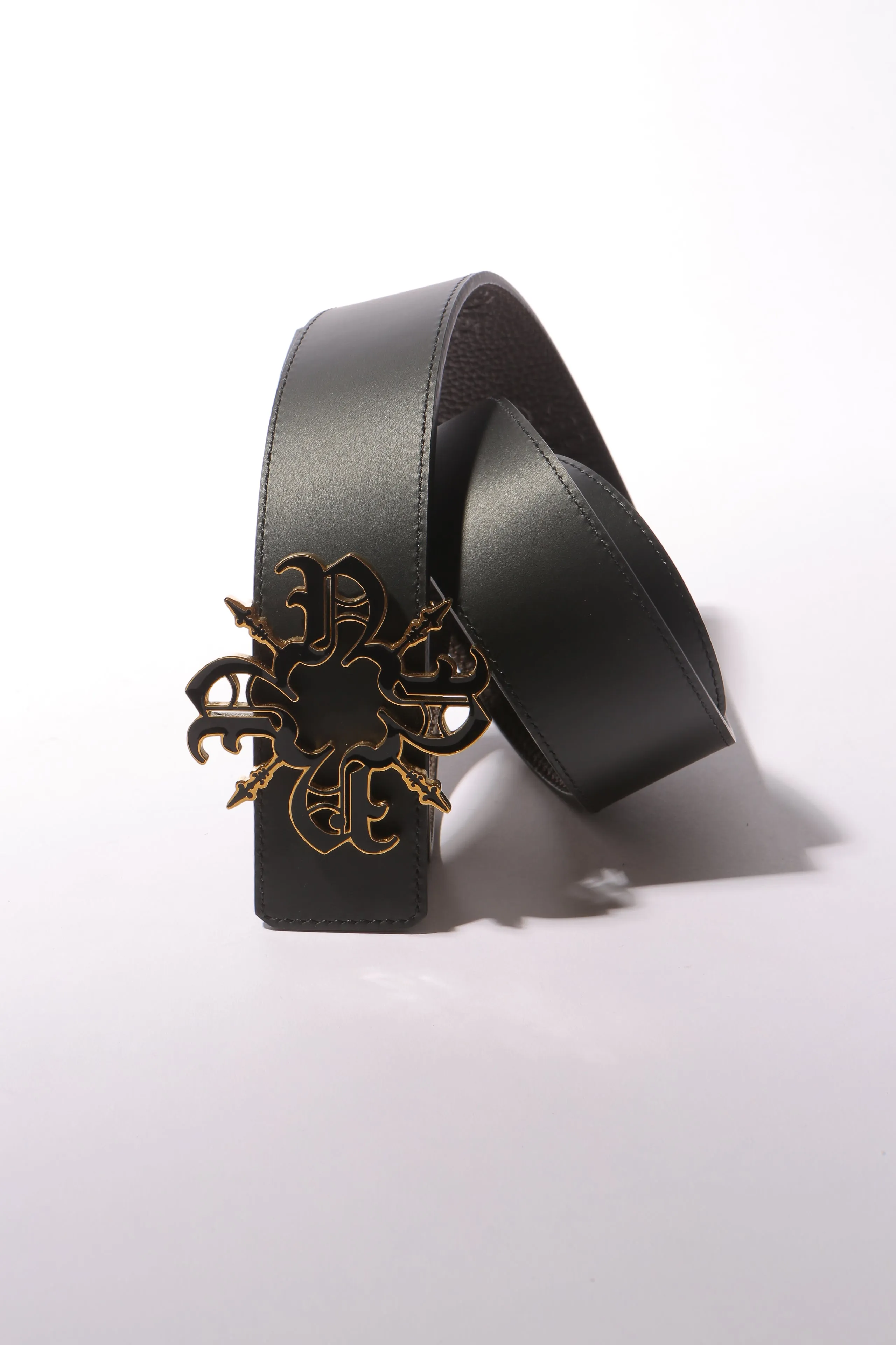 Brown Monogram Leather Belt