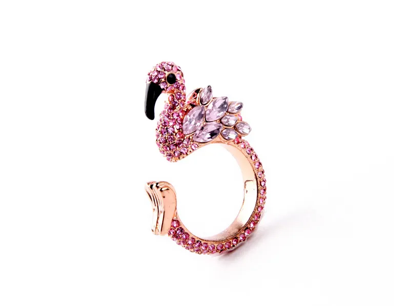 Crystal Flamingo Cocktail Ring