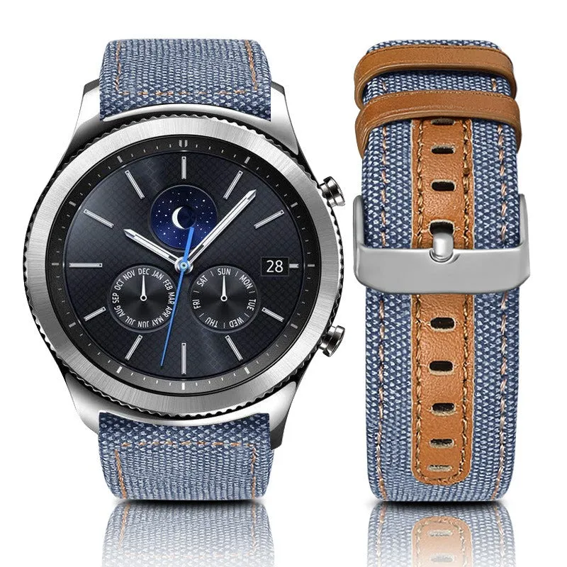 Denim & Leather Watch Straps Compatible with the Kogan Hybrid  Smart Watch