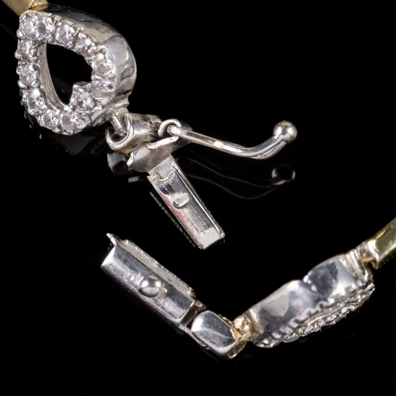 Diamond Heart Bracelet 14Ct Gold Platinum 2.25Ct Of Diamond