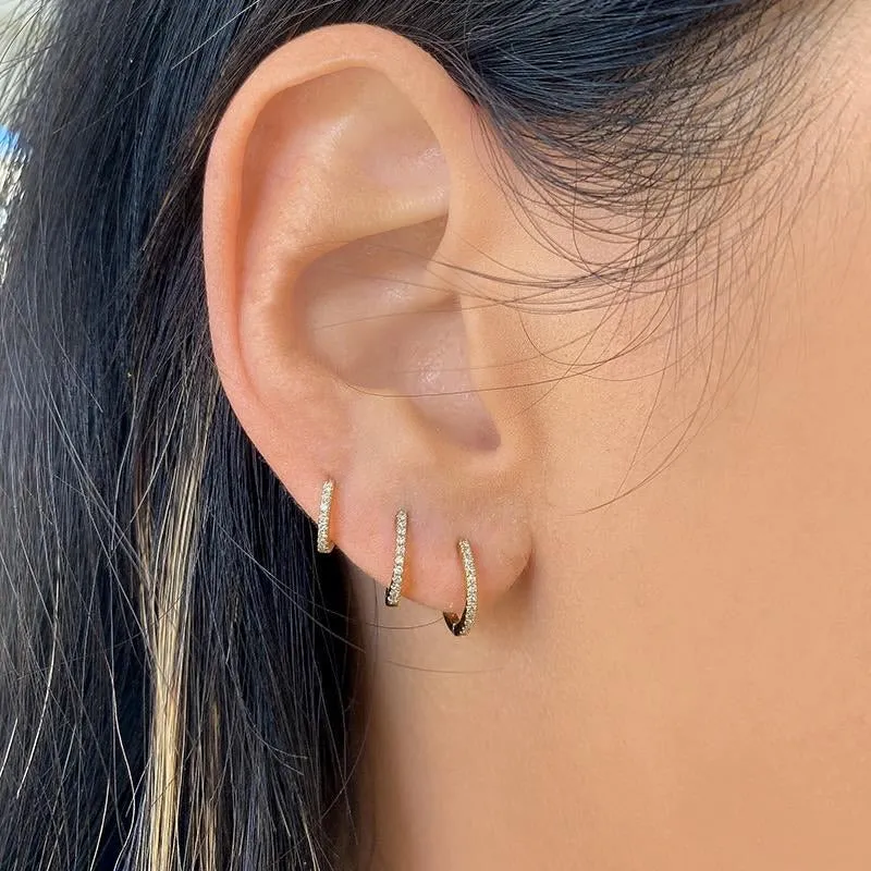 Diamond Huggie Hoops