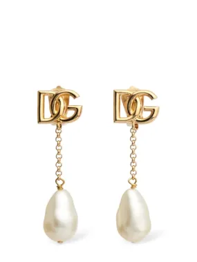 Dolce&amp;Gabbana   DG imitation pearl clip-on earrings 