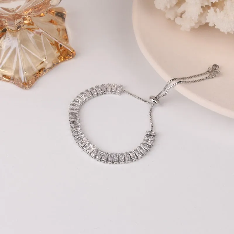 Exquisite Floral Zircon Adjustable Wristlet