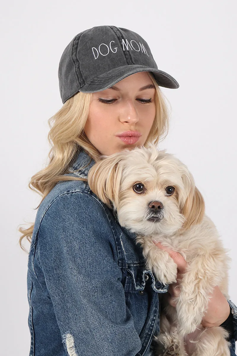 FWCAP1574RD - Dog mom embroidered Rae Dunn Baseball cap