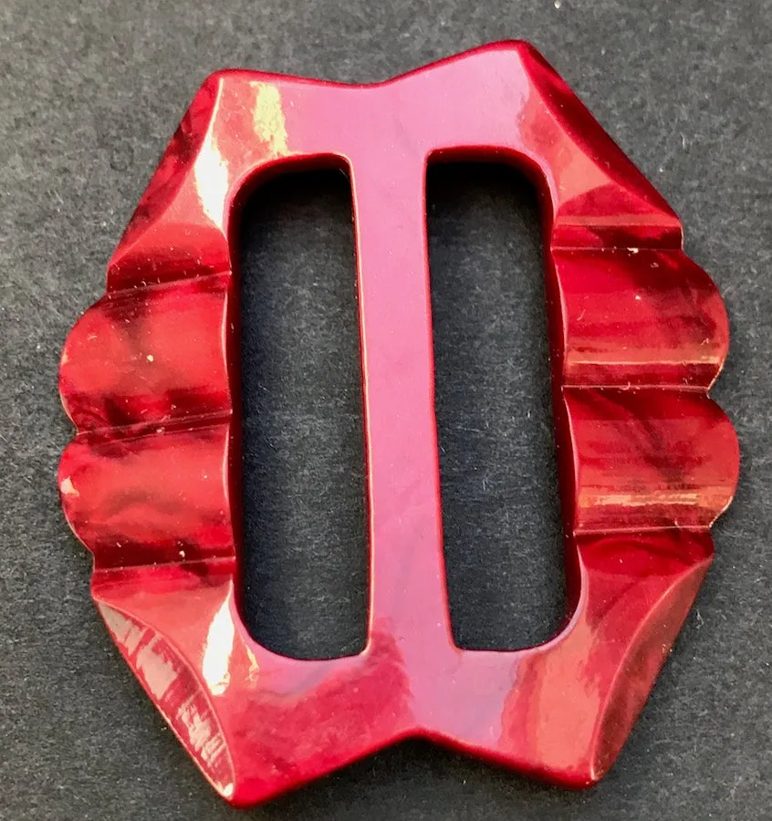 Glowing Burgundy 1940s 5cm Belt Buckle