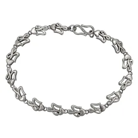 Heart Link Bracelet (Platinum)