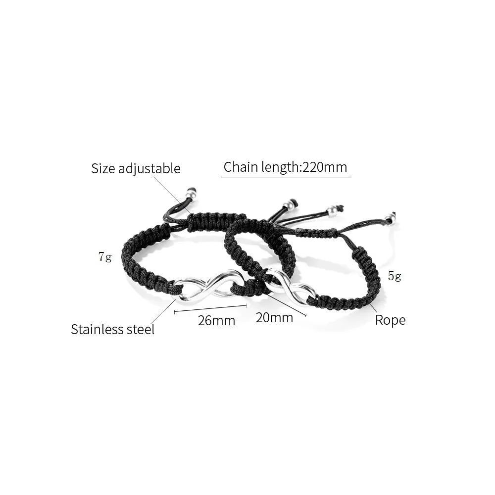 His & Hers Matching Set Forever Love Knit Couple Bracelets