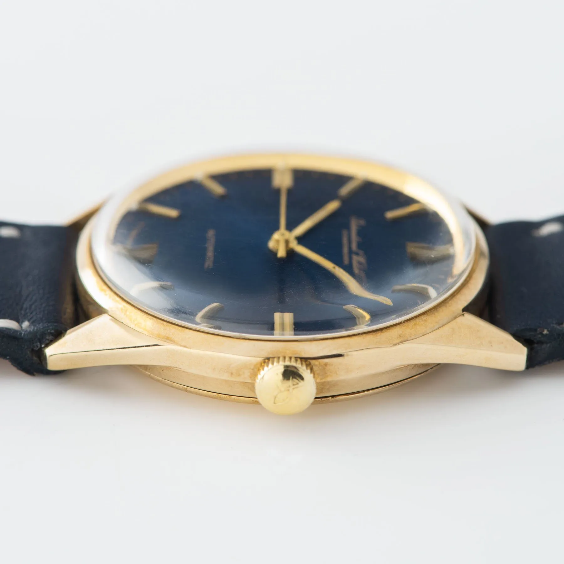 IWC Yellow Gold Dress Watch Blue Soleil Dial