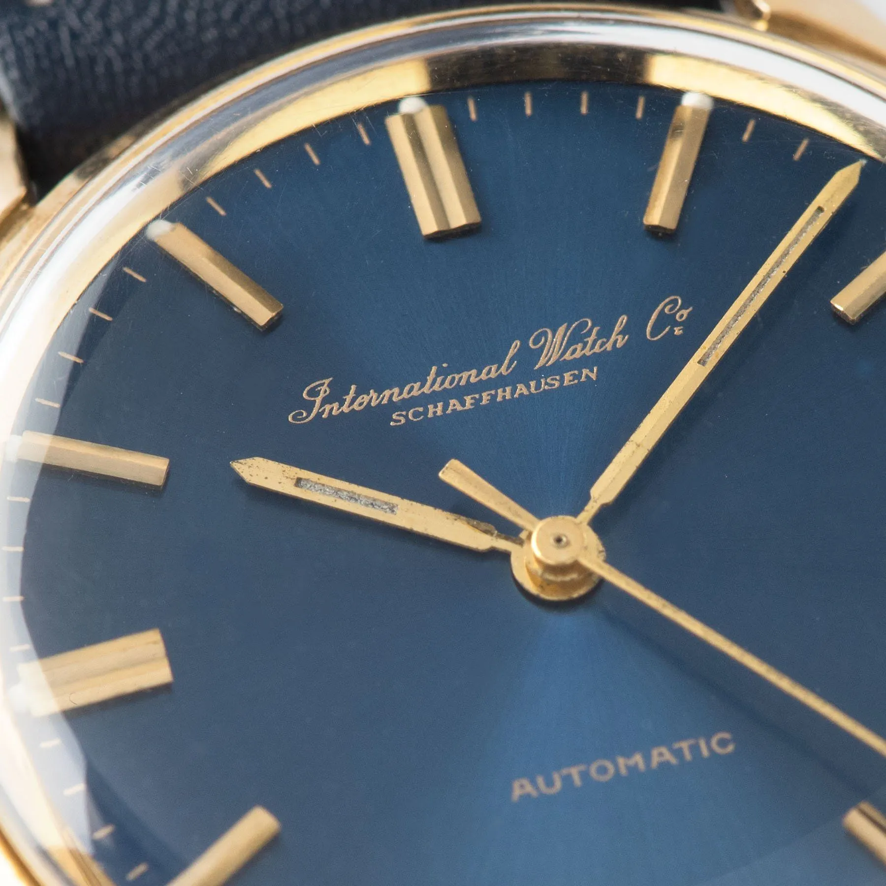 IWC Yellow Gold Dress Watch Blue Soleil Dial