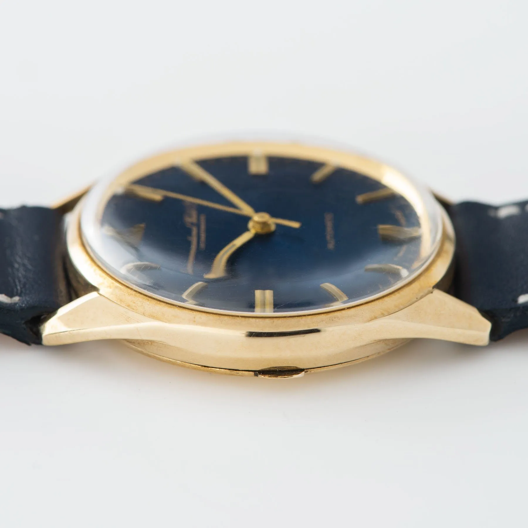 IWC Yellow Gold Dress Watch Blue Soleil Dial