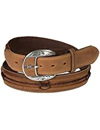 JUSTIN MENS BARK FENCED IN BELT C10817