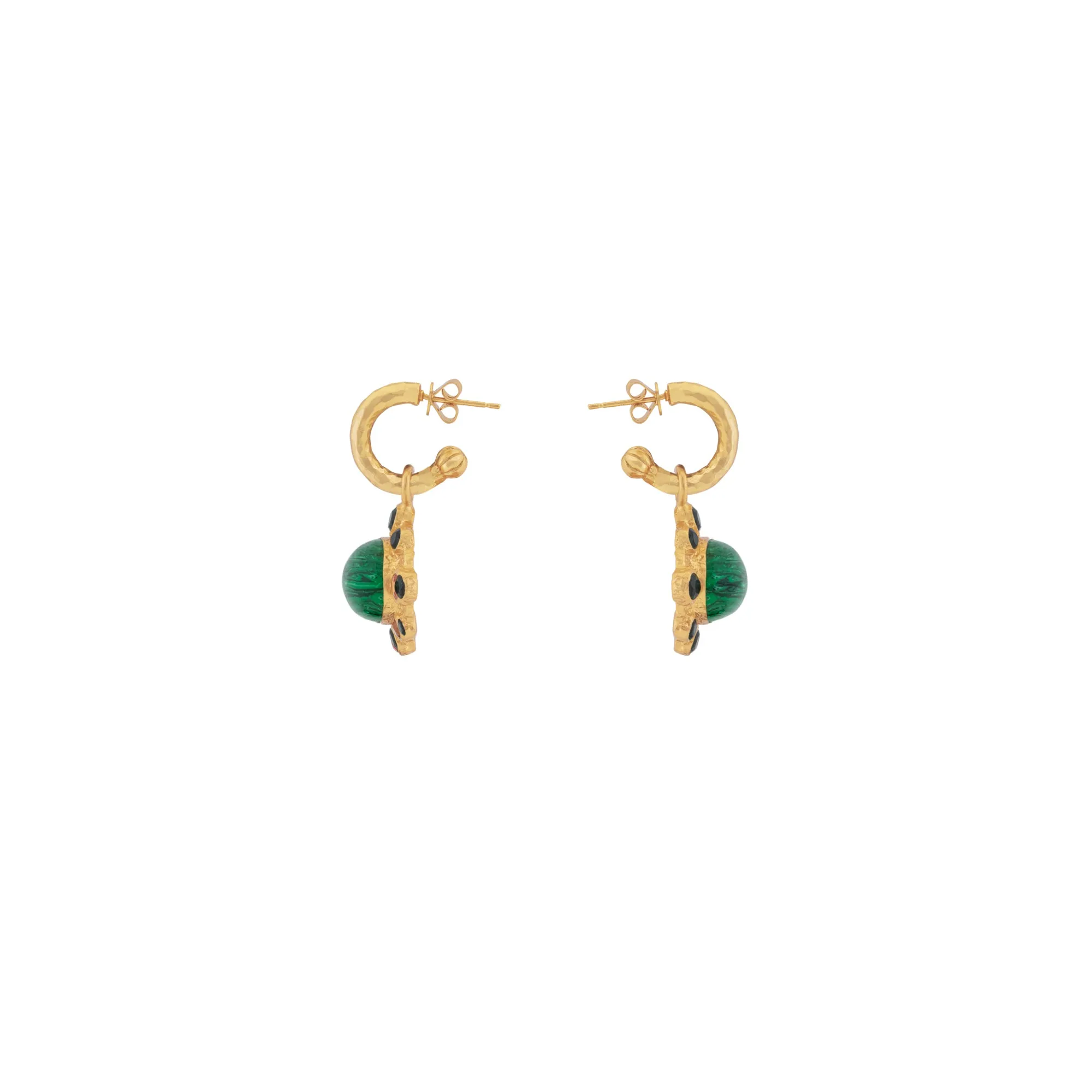 Laia Earrings Malachite & Black Onyx