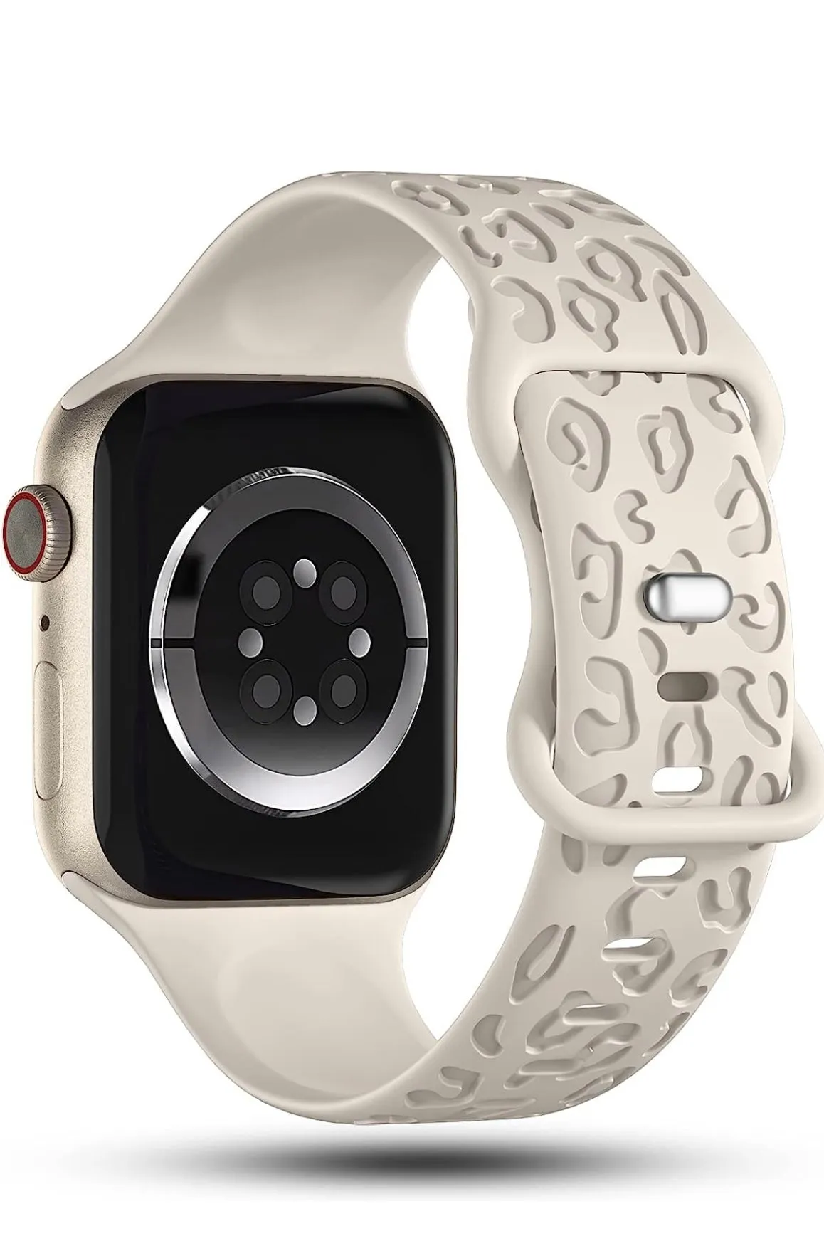 Leopard Silicone Watch Band - Beige