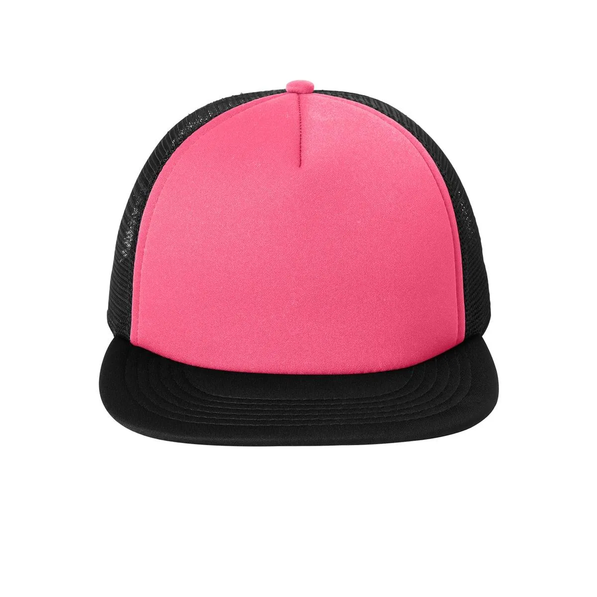 Men's Flat Bill Plastic Snapback Polyester Foam Trucker Cap