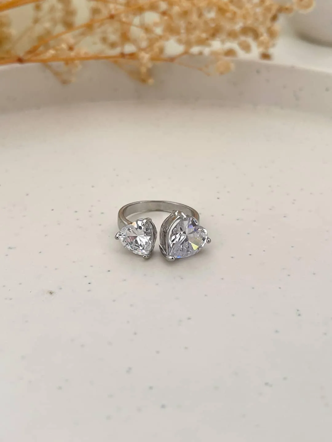 Moissanite Two Stone Engagement Ring