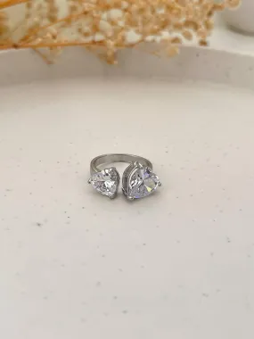 Moissanite Two Stone Engagement Ring