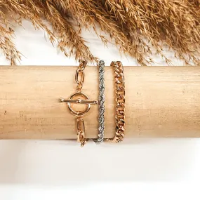 Multi Chain Magnetic Bracelet in Gold/Silver